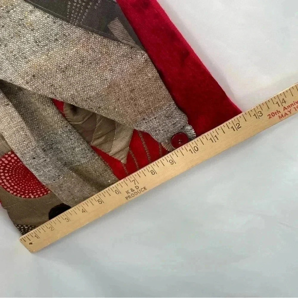 Handmade Boho Handbag Purse Crossbody Red Tan Button Closures Hippy - Picture 14 of 15